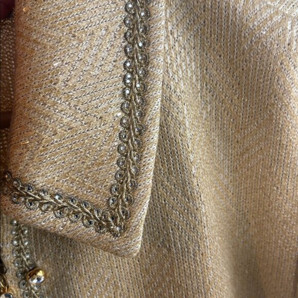 St. John Couture Vintage Evening Sequin Gold Jacket - Picture 8 of 8